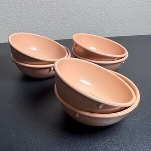 Vintage Dallas Ware B-81 Melamine Peach Bowls Set of 6 Made in USA MCM Lugged #3